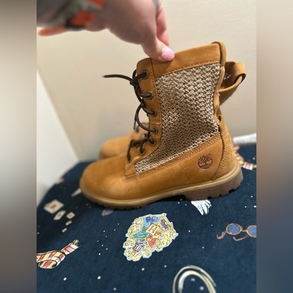 Timberland Open Weave Wheat Combat  Boots - Picture 1 of 11